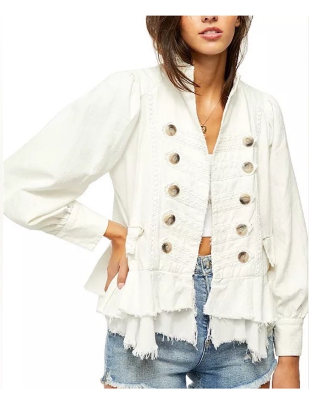Free People Linen Blend Ariana Jacket